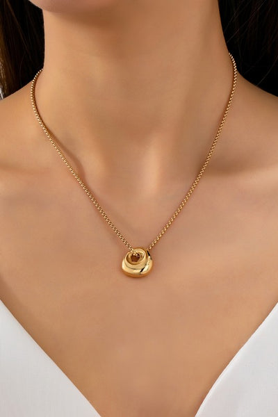 Sculptural Pebble Necklace - Gold