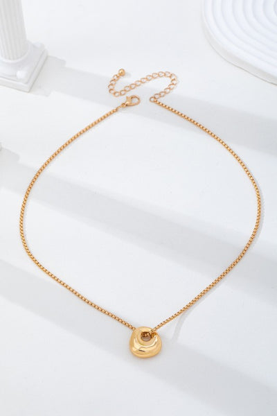 Sculptural Pebble Necklace - Gold