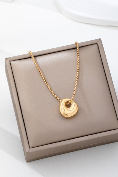 Sculptural Pebble Necklace - Gold