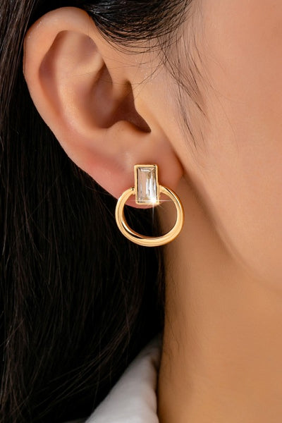 Crystal Earrings - Gold