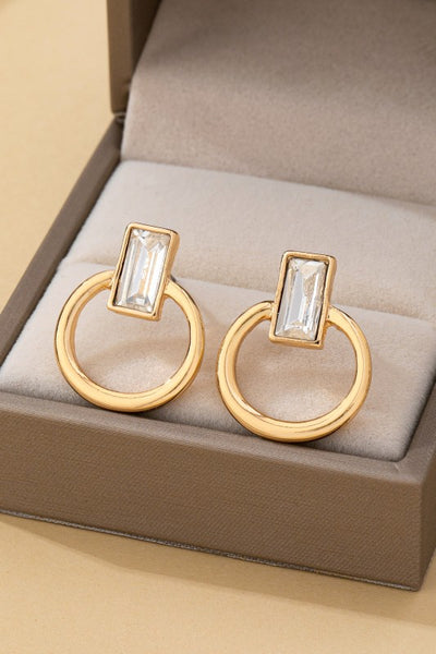 Crystal Earrings - Gold