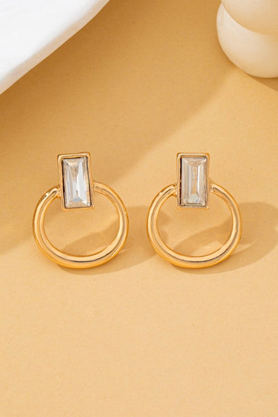 Crystal Earrings - Gold