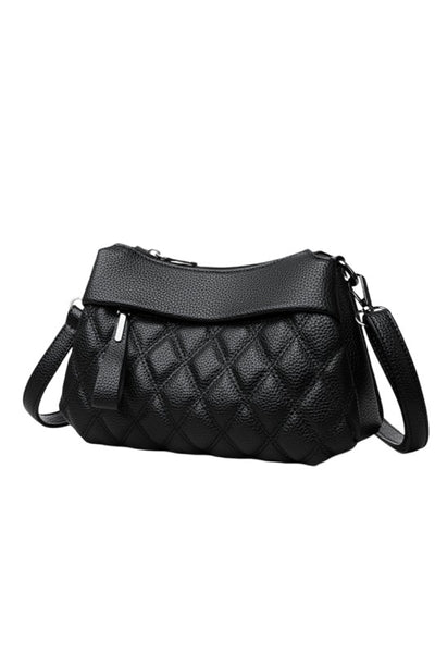 Diamond Quilted Crossbody - Black