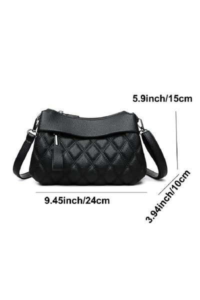 Diamond Quilted Crossbody - Black