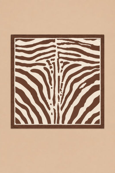 Vintage Zebra Print Bandana Scarf