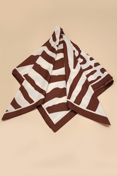 Vintage Zebra Print Bandana Scarf