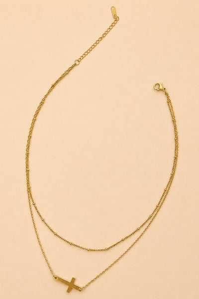 Cross Necklace - Gold