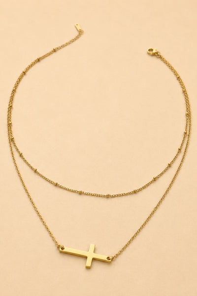Cross Necklace - Gold