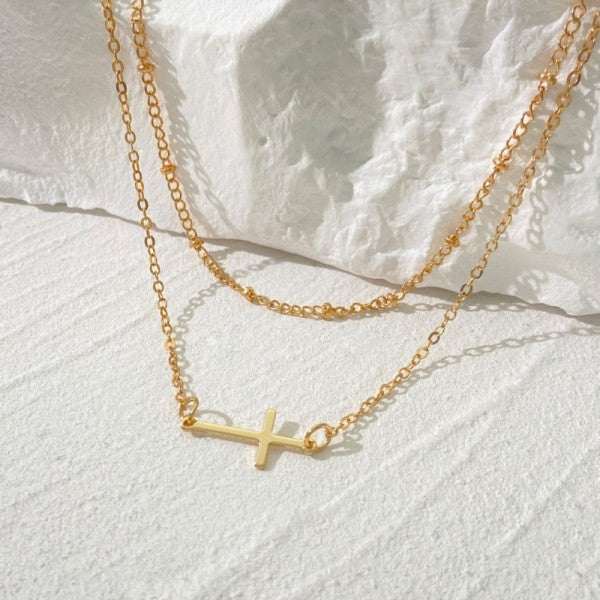Cross Necklace - Gold