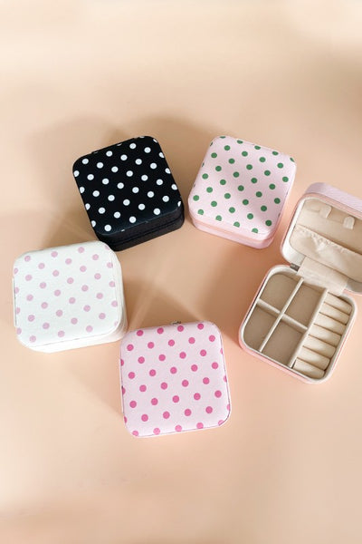 Jewelry Travel Case - Polka Dot, Fuchsia