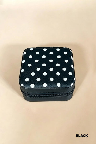 Jewelry Travel Case - Polka Dot, Black
