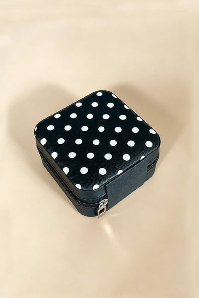 Jewelry Travel Case - Polka Dot, Black