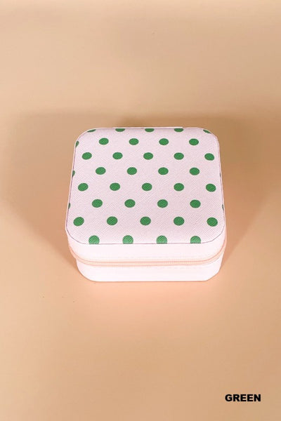 Jewelry Travel Case - Polka Dot, Green