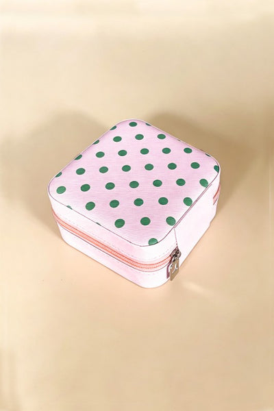 Jewelry Travel Case - Polka Dot, Green