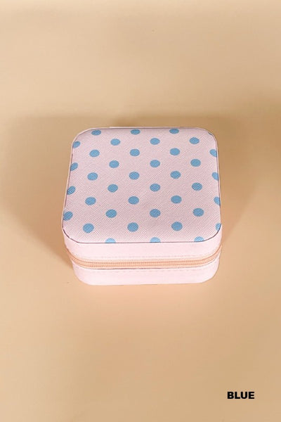 Jewelry Travel Case - Polka Dot, Blue