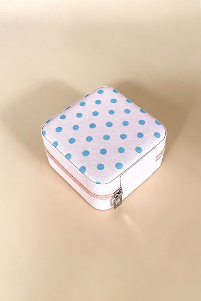 Jewelry Travel Case - Polka Dot, Blue