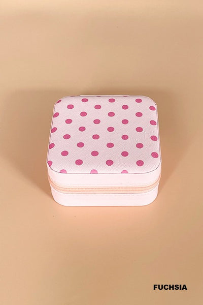 Jewelry Travel Case - Polka Dot, Fuchsia