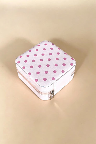 Jewelry Travel Case - Polka Dot, Fuchsia