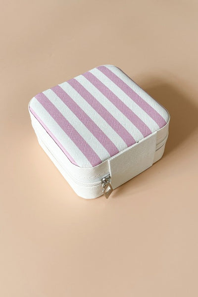 Jewelry Travel Case - Striped, Lt. Rose