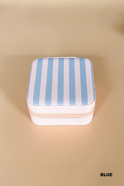 Jewelry Travel Case - Striped, Blue