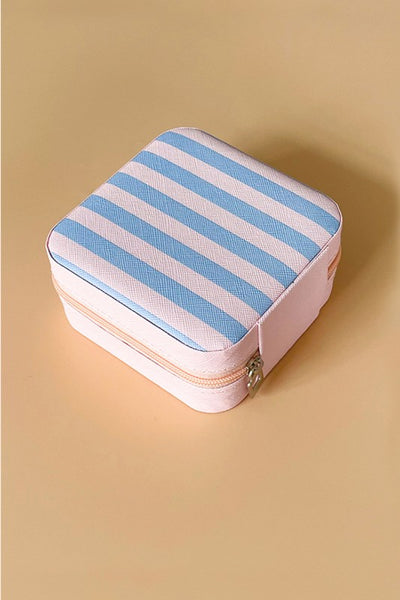 Jewelry Travel Case - Striped, Blue