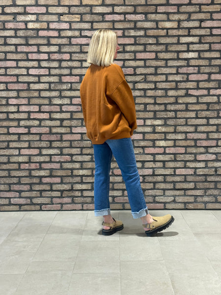 Oversized Fleece Sweatshirt - Burnt Amber