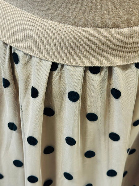 Polka Dot Midi Dress - Brown