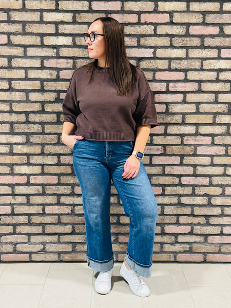 Exposed Seam Sweater - Choco Brown