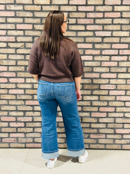 Exposed Seam Sweater - Choco Brown