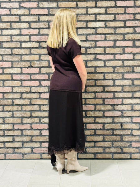 Twofer Asymmetrical Dress - Chocolate Brown