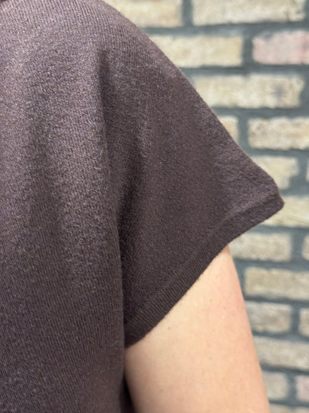 Twofer Asymmetrical Dress - Chocolate Brown
