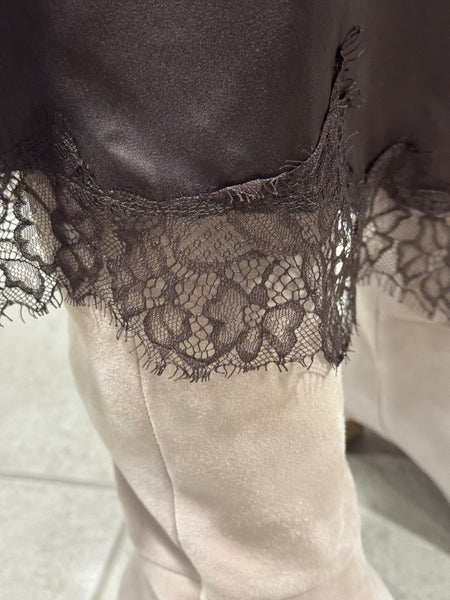 Twofer Asymmetrical Dress - Chocolate Brown
