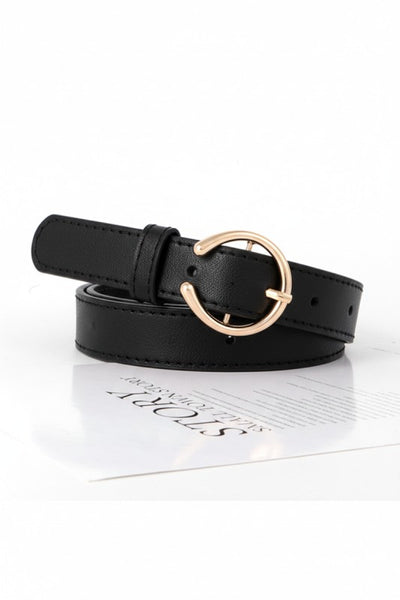 Open Circle Pin Buckle Belt - Black