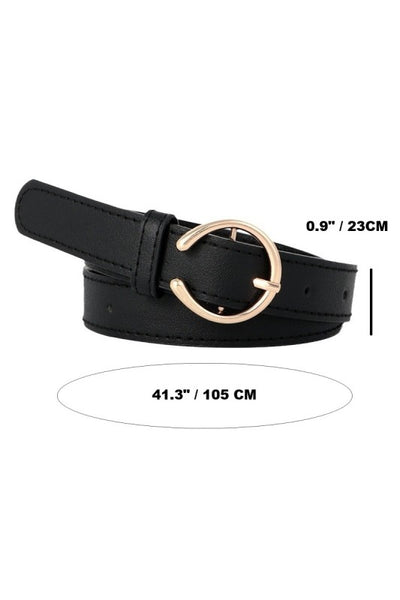 Open Circle Pin Buckle Belt - Black