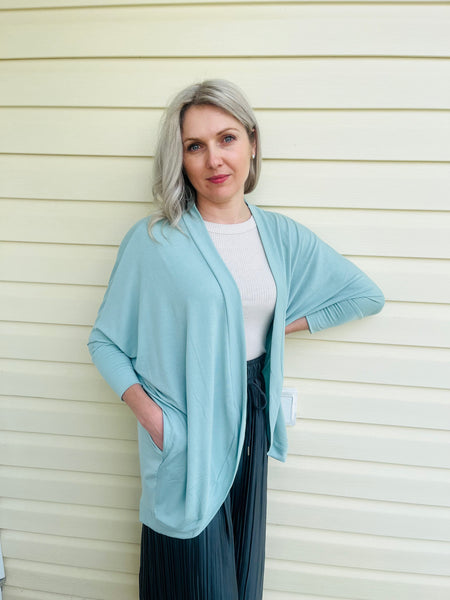 Cocoon Wrap Cardigan - Dusty Green