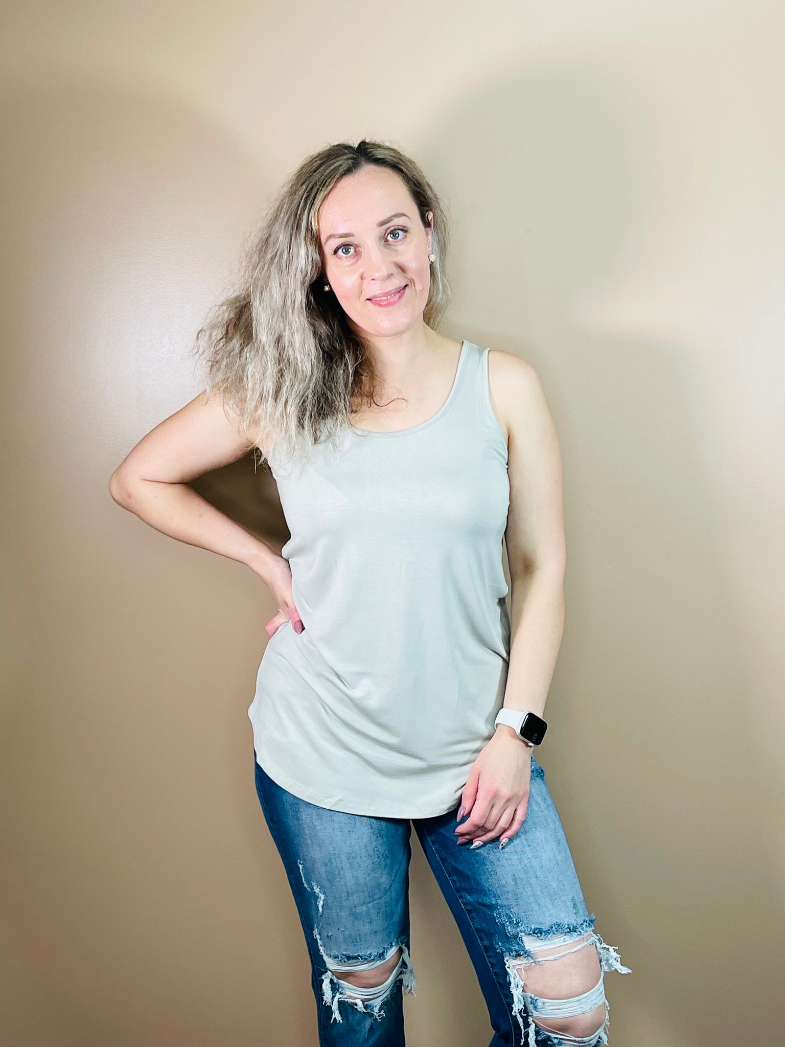 Sleeveless Top - LT Sage