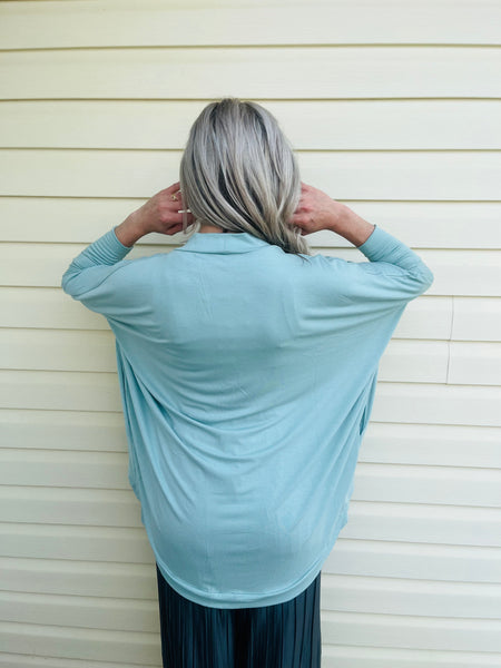 Cocoon Wrap Cardigan - Dusty Green