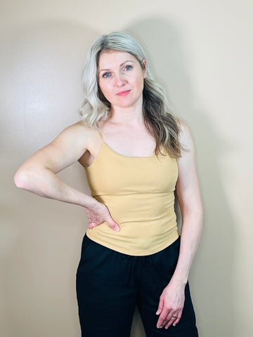 Basic Cami Top with Bra-Cup - Honey