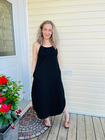 Sleeveless Midi Dress - Black