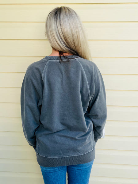 Pigment Dyed French Terry Pullover - Ash Black