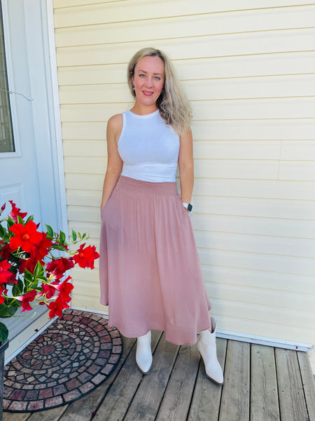 Swing Maxi Skirt - Taupe