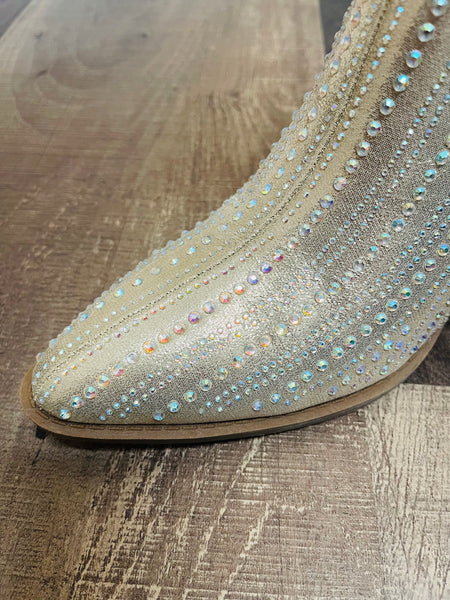 Sparkly Western Boots - Champagne
