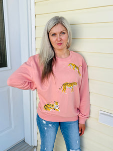 TIGERS Graphic Sweatshirt - Salmon