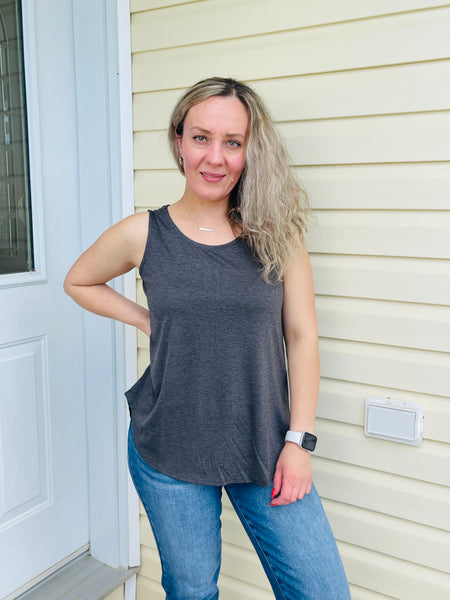 Basic Casual Tank Top - Charcoal
