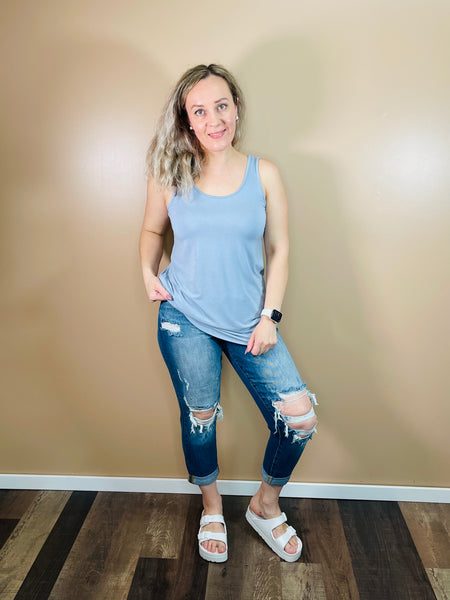 Sleeveless Top - Ash Blue