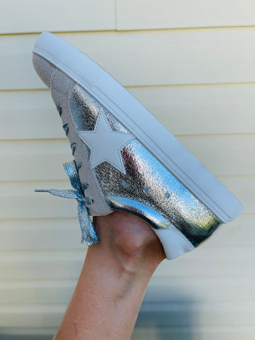 Star Sneakers - Silver Metallic
