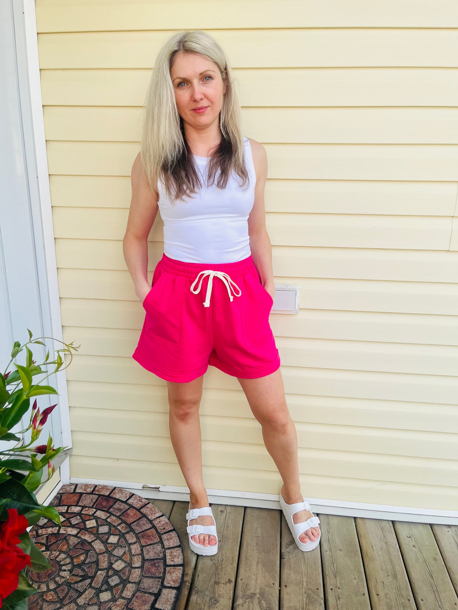 French Terry Shorts - Hot Pink