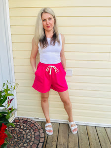 French Terry Shorts - Hot Pink
