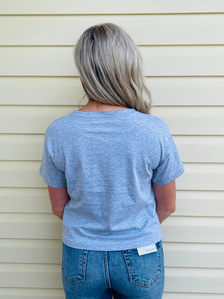 Cotton Cropped Tee - H Grey