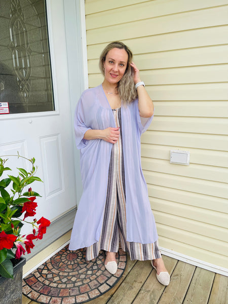 Sheer Lightweight Kimono - Lavender